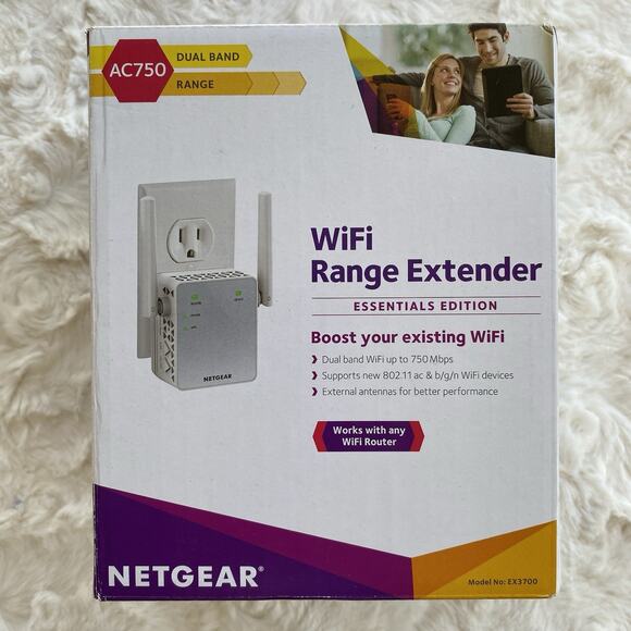 Netgear WiFi Range Extender AC750 Model EX3700 Dual Band Open Box - Picture 1 of 6